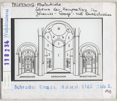 Vorschaubild Prüfening: ehem. Benediktiner-Klosterkirche, Schema der Komposition im Johannes-Georgs- und Benediktschor 